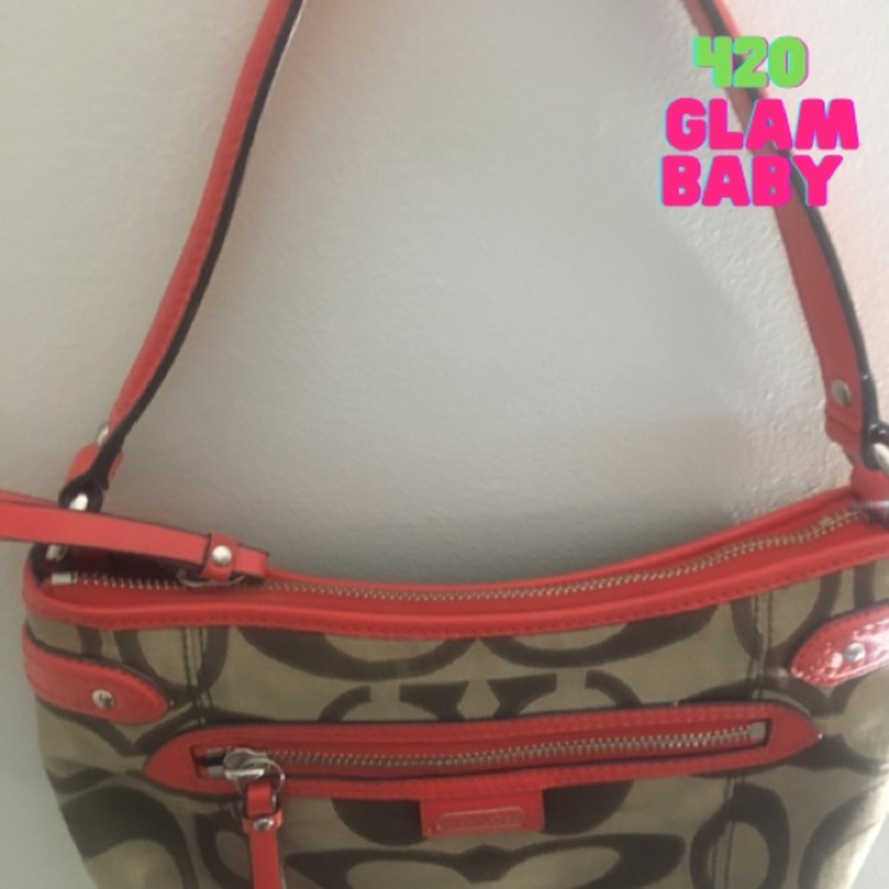 Coach Handbag | Orange and Beige Real Designer - Picture 4 of 4
